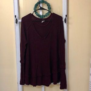 Free People - Catalina Thermal Top - S - Burgundy